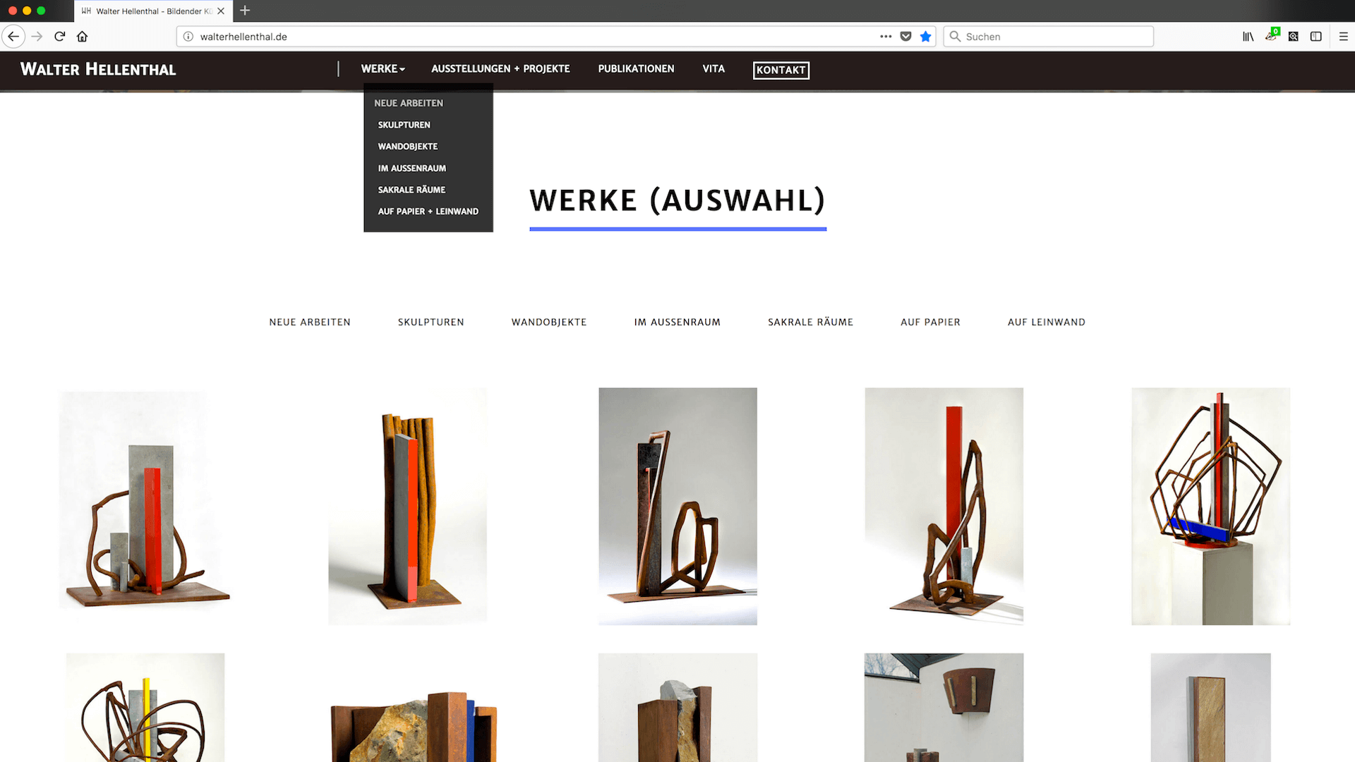 Screenshot der Website Walter Hellenthal